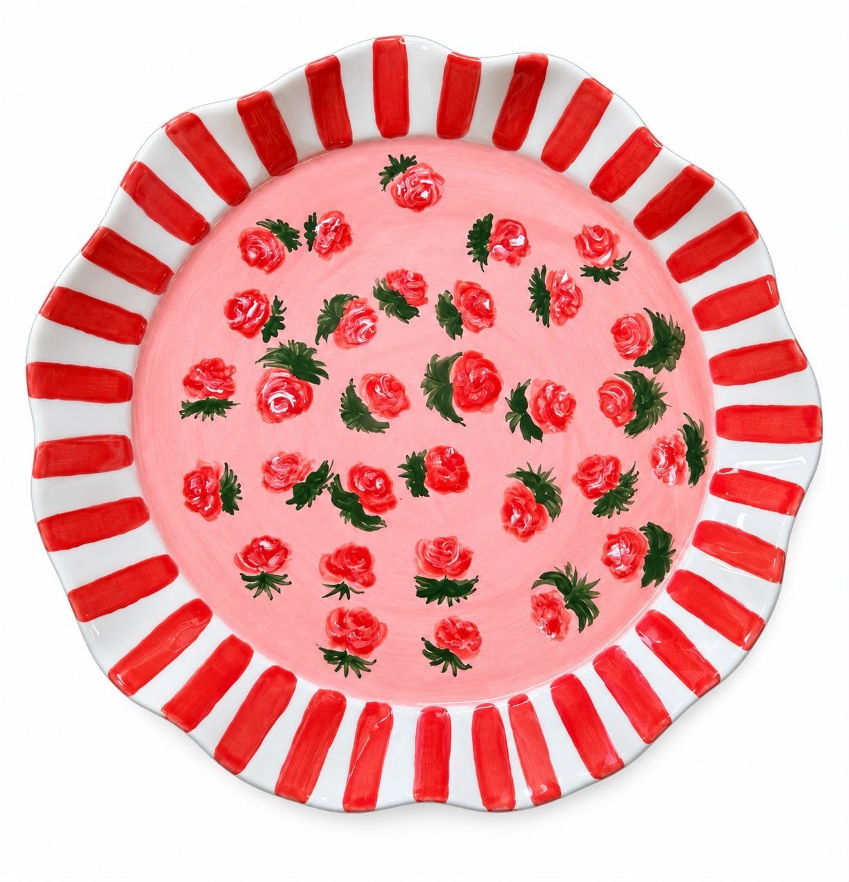Rosa Stripe Plate, top view