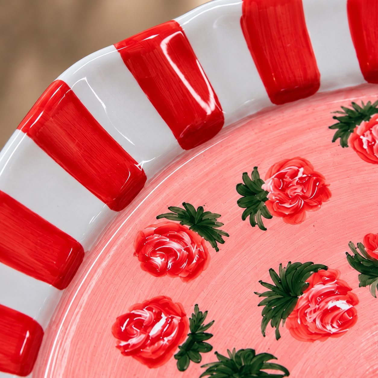 Hand-painted roses with visible brush strokes
